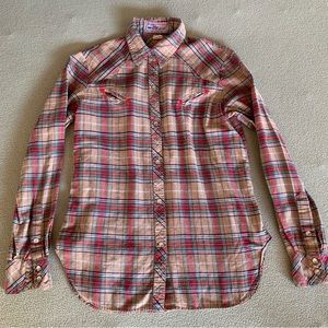 Vintage Medium Women’s Levi Strauss Sierra Humps Saddlery Pearl Snap Western Top